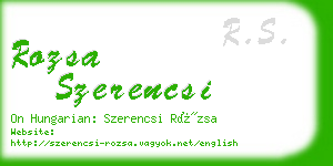 rozsa szerencsi business card